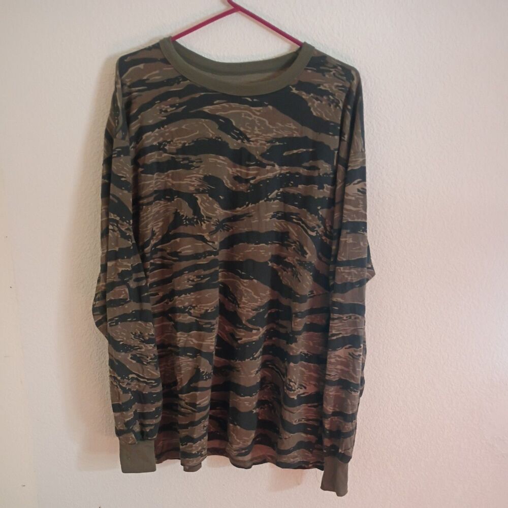 Rotcho Tiger Stripe Shirt Medium Men's Long Sleeve Pullover